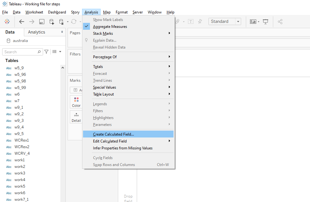 Getting to the Calculated Field Input box